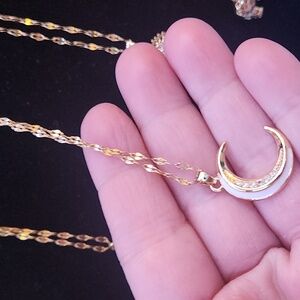 Oil Moon Necklace bling